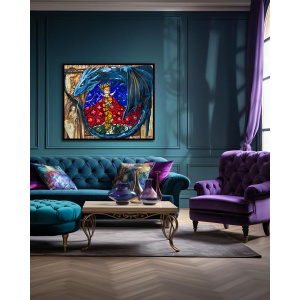 Oil painting "Liberation" from the project "Dragons" in the interior