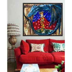 Oil painting "Liberation" from the project "Dragons" in the interior