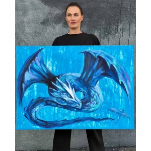 Artist NIKOL with the work "Blue Dragon" from the Project "Dragons"