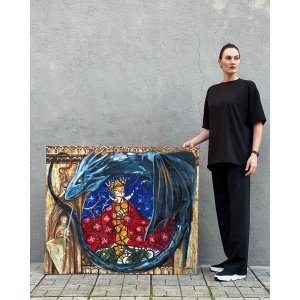 Artist NEKOL with the work 'Liberation' from the Project 'Dragons'