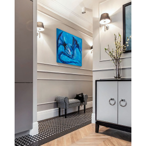 Oil painting - Blue Dragon in the interior