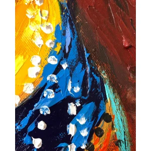 Oil Painting "Don't Come Any Closer" by NEKOL - Portrait of an Indian Woman from Women of the World Collection, 60x90cm