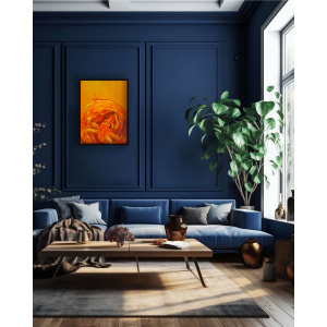 Vibrant oil painting of a dragon rising from ashes, symbolizing rebirth and strength in Chinese astrology. Hand-painted by artist Nekol on stretched canvas.