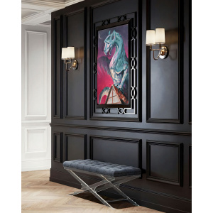 Twilight Sentinel - Hand-painted oil painting on stretched canvas featuring a majestic dragon and gothic gargoyle-inspired artwork, perfect for dragon zodiac and mythical art lovers.