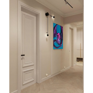 Majestic purple and red dragon oil painting set against a striking turquoise background. A stunning piece of fantasy dragon art inspired by zodiac astrology, dragon mythology.