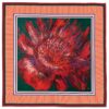 Silk scarf with vivid red abstract floral design from Bloom of Scarlet Winds by Nekol.