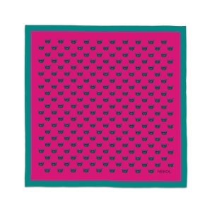 Luxury designer scarf “Papillon de Minuit” by artist Nekol, silky satin, wearable art accessory.