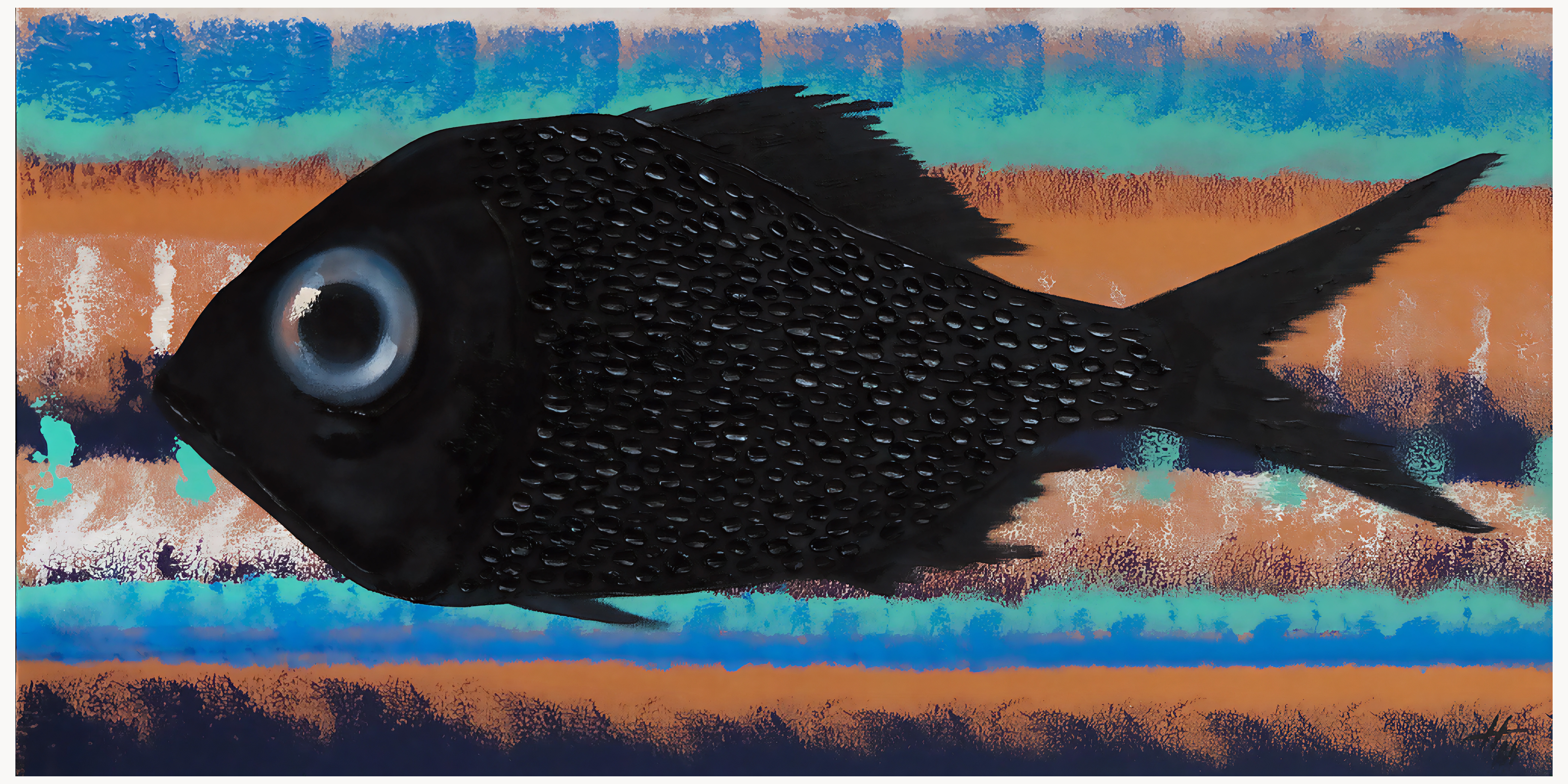 Fish #1: Original Oil Painting by Nekol