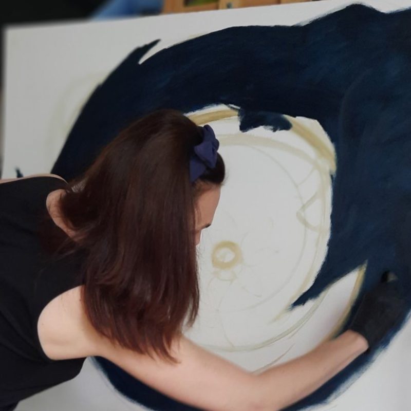 Nekol at work in her studio