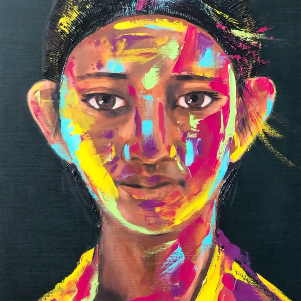 Oil Painting - Holi - Buy Original Artwork Oil Paintings Wall Art Directly from Artist Nekol